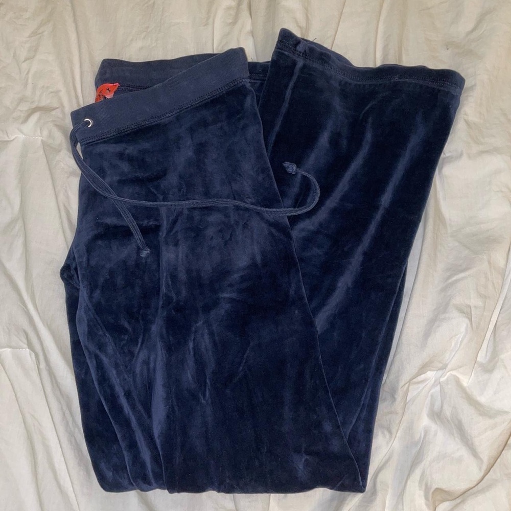 Navy blue velvet juicy couture drawstring sweats